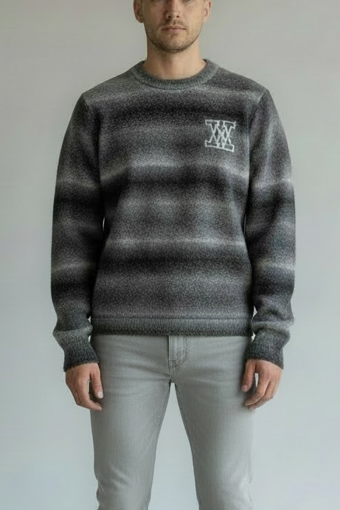 Mohair Knitwear Striped Sweater