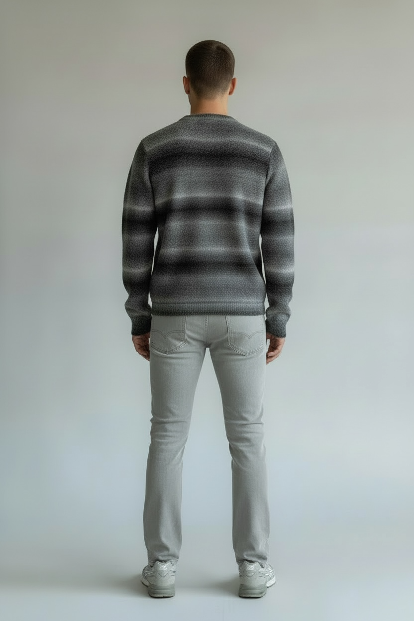 Mohair Knitwear Striped Sweater