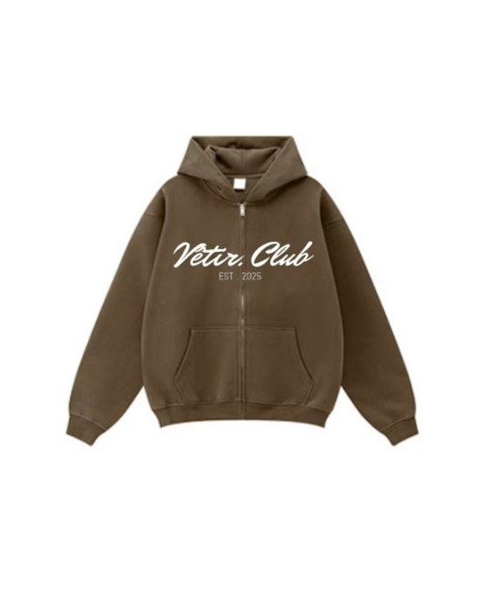Club Collection Zip Hoodie Brown