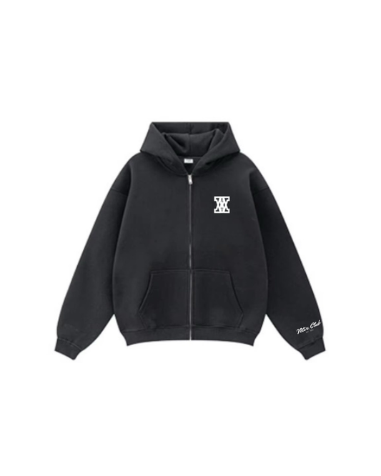 VV Logo Zip Hoodie Black